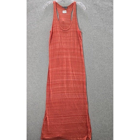 Vince Women Dress Small Orange Striped Maxi Tank Sleeveless Scoop Neck Racerback - Picture 1 of 7